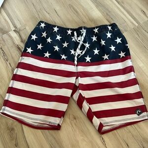 WRV USA Patriotic Flag Swim Trunks